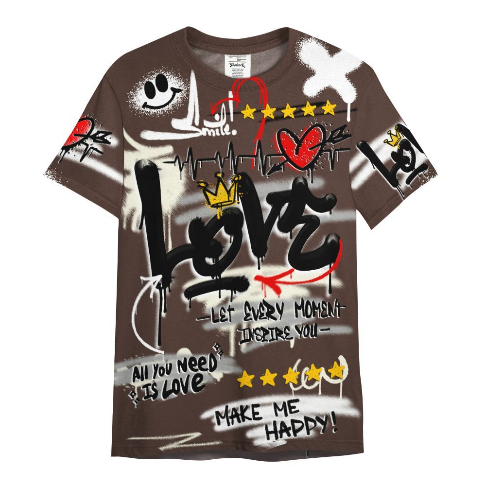 Shirt To Match SoleFly Cafecito 12s - Happy Love Beats Graffiti Streetwear All Over Print