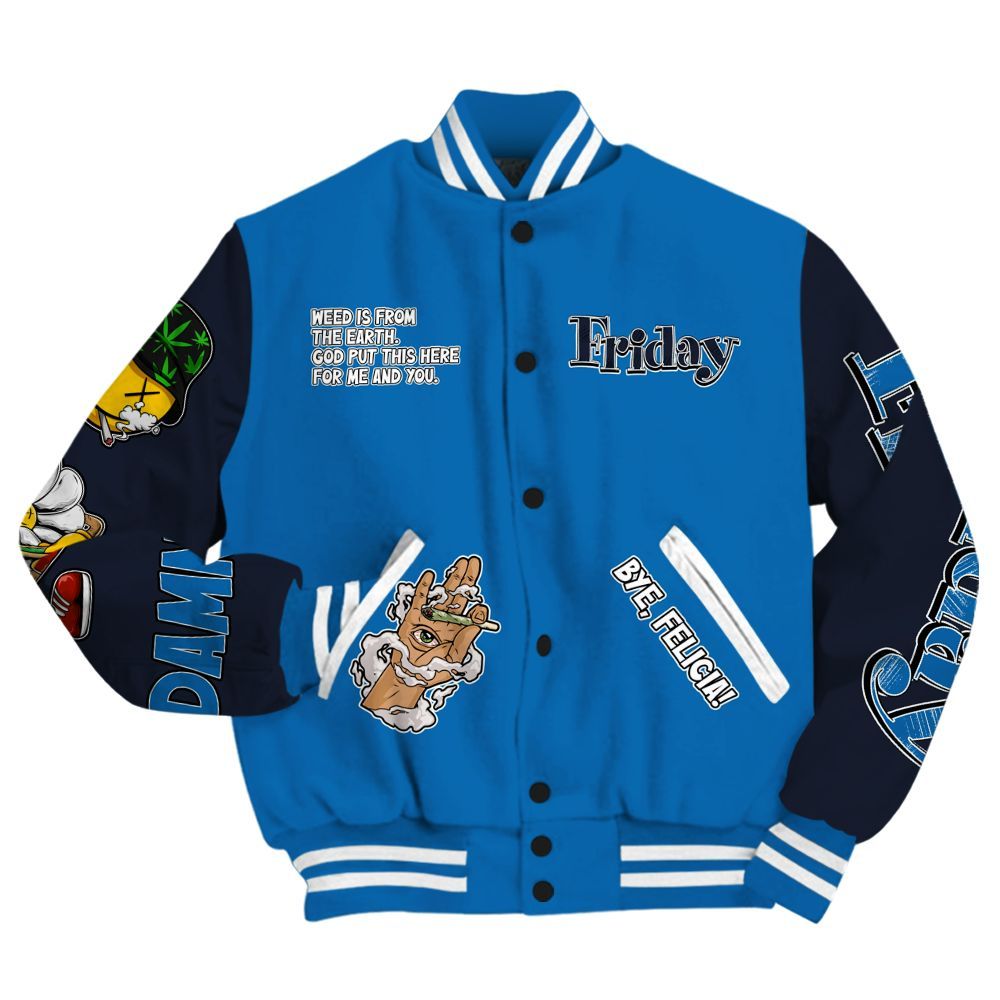 Varsity Jacket To Match 95 Big Bubble Slate - Friday Sneaker Stress Style All Over Print