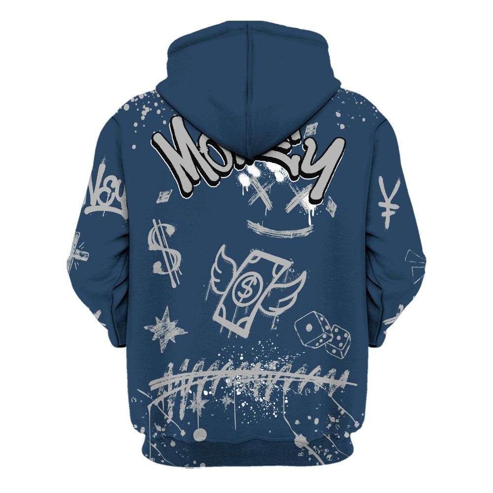 Hoodie To Match Retro French Blue 2025 12s - Everybody Paid In Full Crayon All Over Print