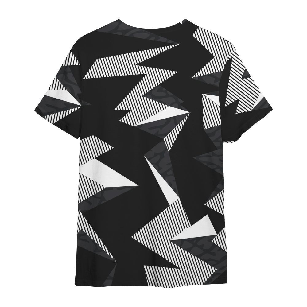 Shirt To Match Black Cat 3s - Geometric Camouflage Pattern All Over Print