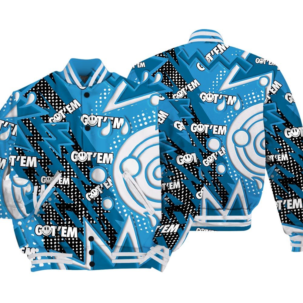 Varsity Jacket To Match Varsity Streetwear Retro Vintage 90s, Powder Blue 9s T-Shirt, Sneaker Powder Blue 9s Baseball Varsity Jacket 1604 NCT