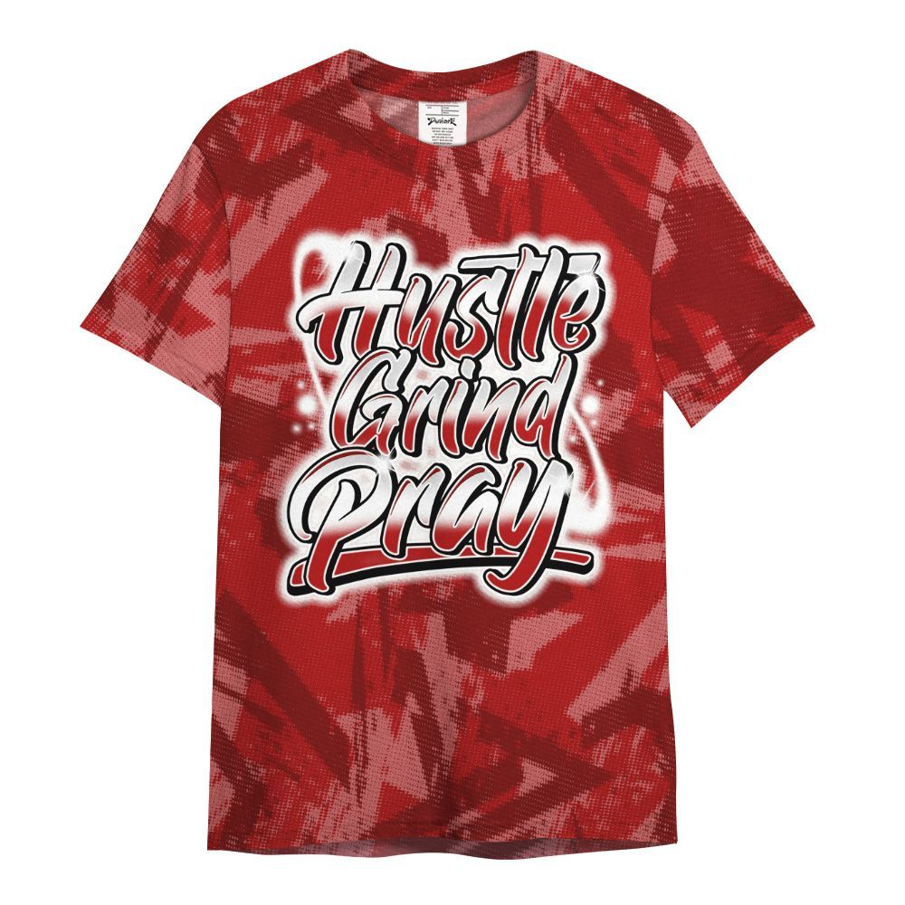 Shirt To Match Red Taxi 12s - Hustles And Prayer Graphic Halftone All Over Print