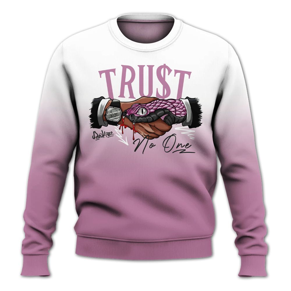 Sweatshirt To Match Neutral Grey Black White Orchid 4s - Trust No One Drip Graphic All Over Print