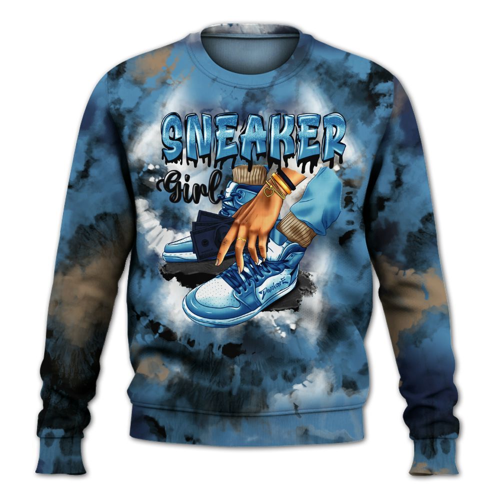 Sweatshirt To Match Air Force 1 Stash - SNEAKER Girl Money Drip Tie Dye All Over Print