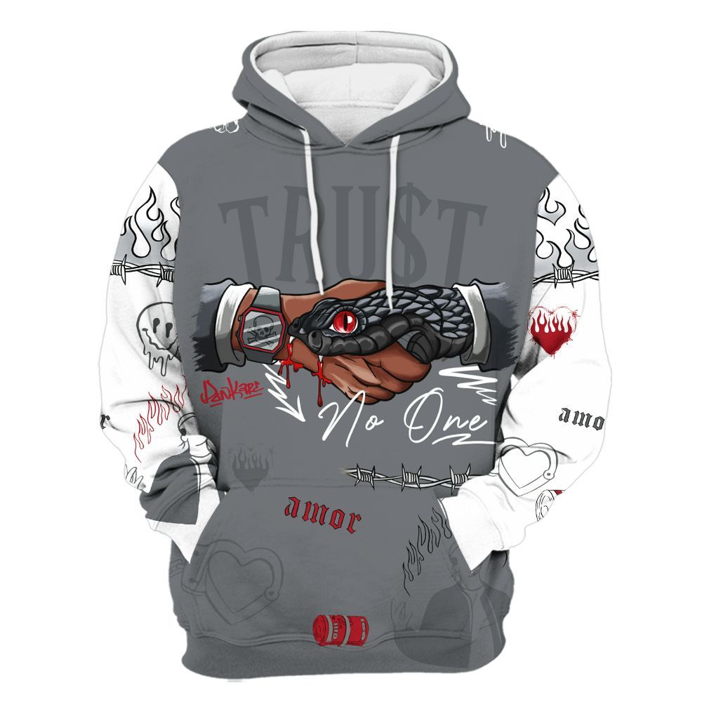 Hoodie To Match Retro Fire Red 9s - Snake Trust No One All Over Print