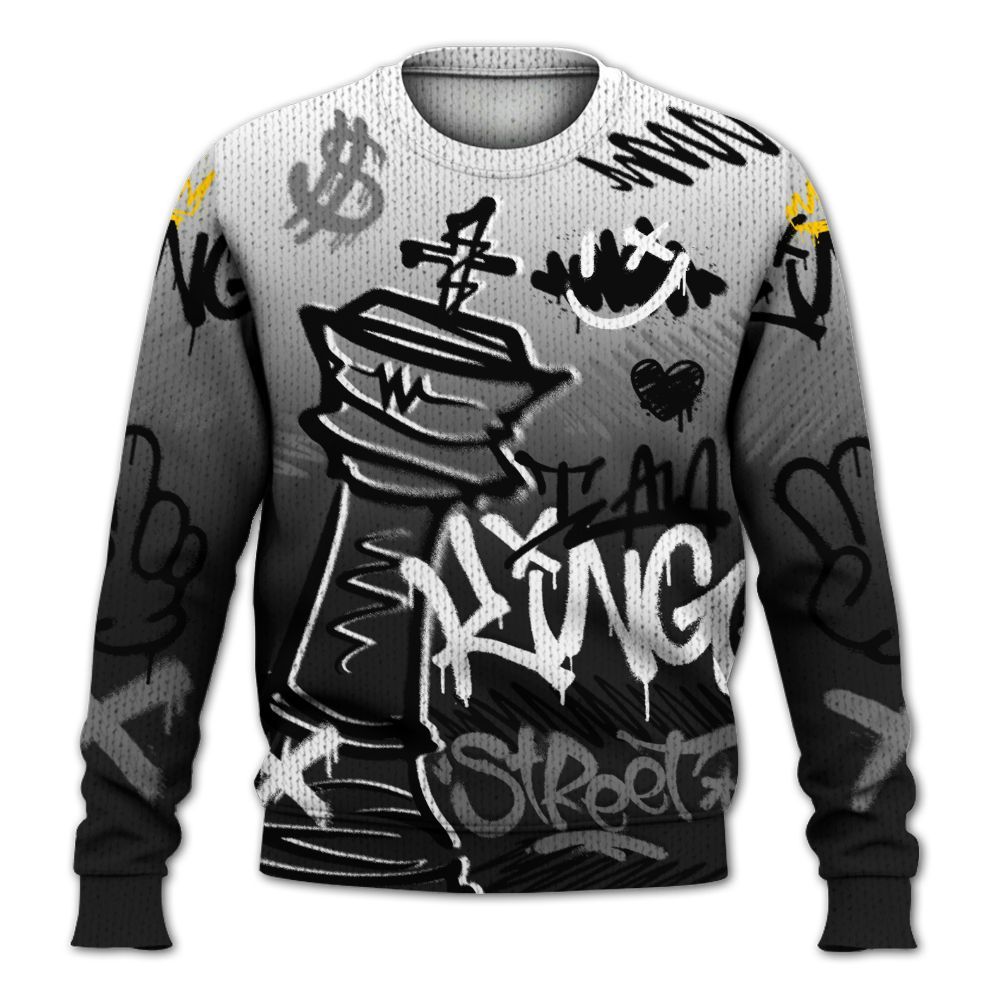Knitted Sweater To Match Black Cat NET 4s - Street King Chess Streetwear