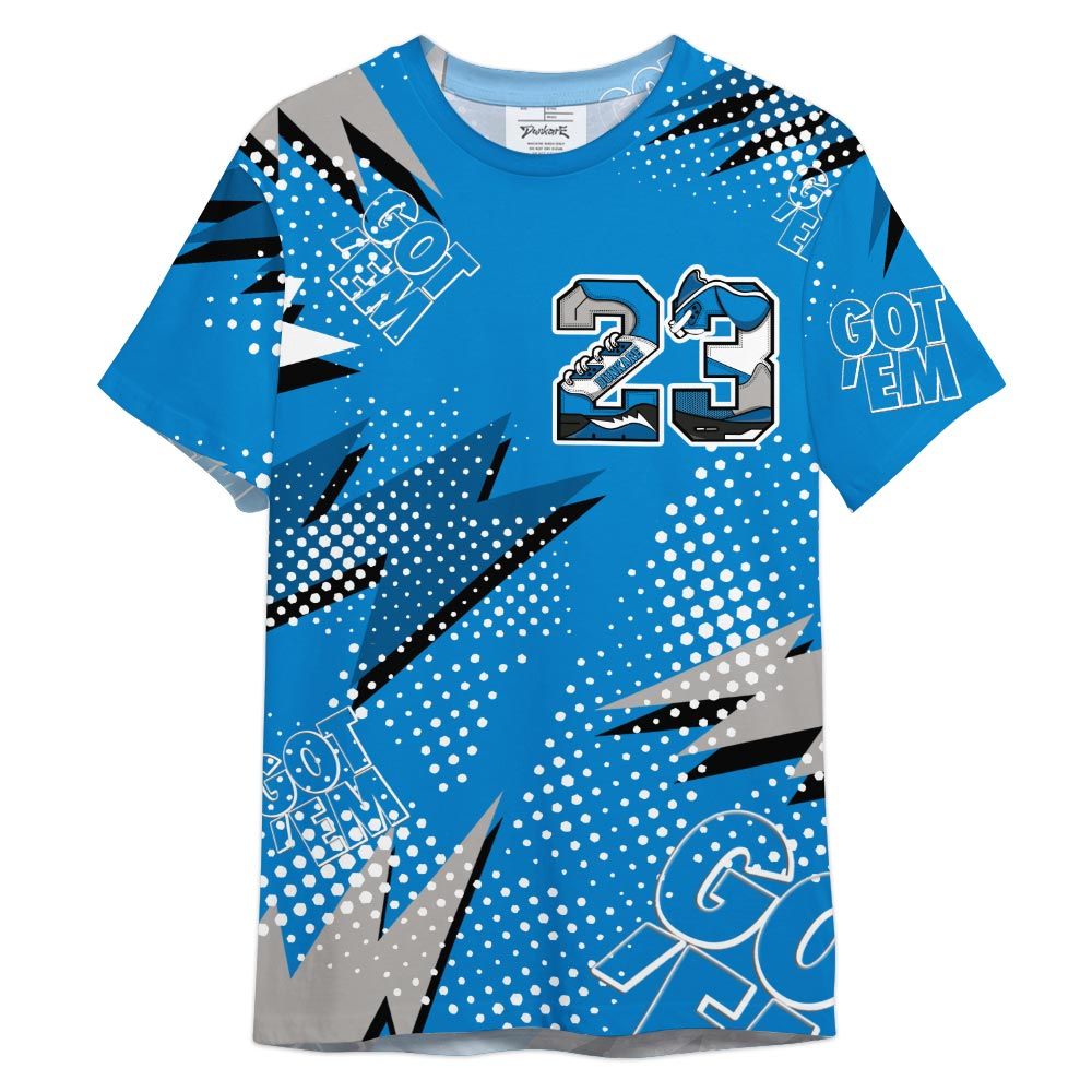 Dunkare Shirt Custom Name Number 23 5s Got'em, Military Blue 4s T-Shirt, To Match Sneaker Industrial Blue 4s Graphic Tee 1504 HDT