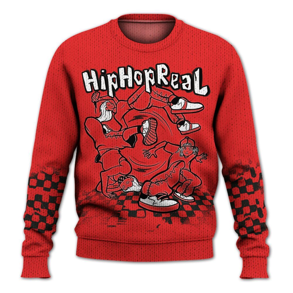 Knitted Sweater To Match Red Thunder 4s - Feel Life Street Style