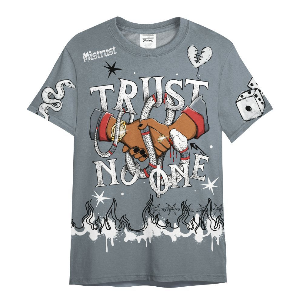 Shirt To Match Wolf Grey 13s - Trust No One Snake-Bite Doodle Crayon All Over Print