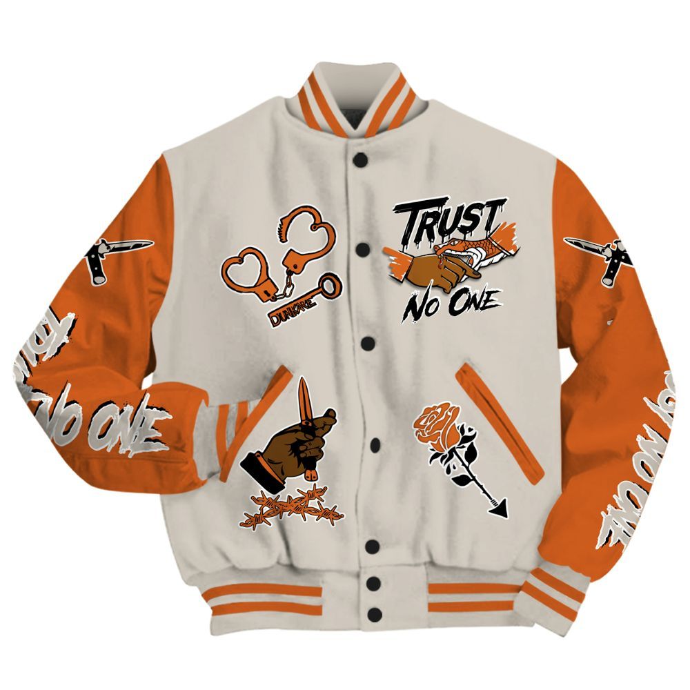 Varsity Jacket To Match SE Craft 5s - Trust No One Dripping All Over Print
