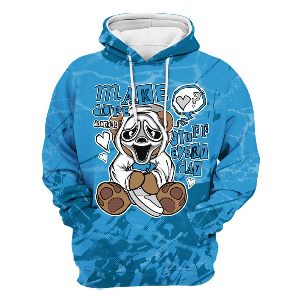 Hoodie To Match Powder Blue 9s - Make Dopes Bear Profound All Over Print