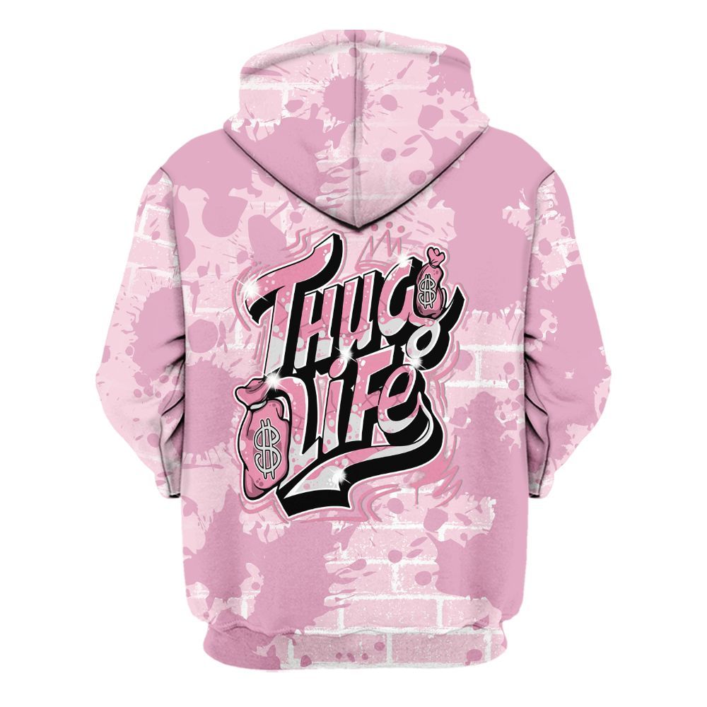 Hoodie To Match Orchid 4s - Free Thug Living Graphic Brick Art All Over Print