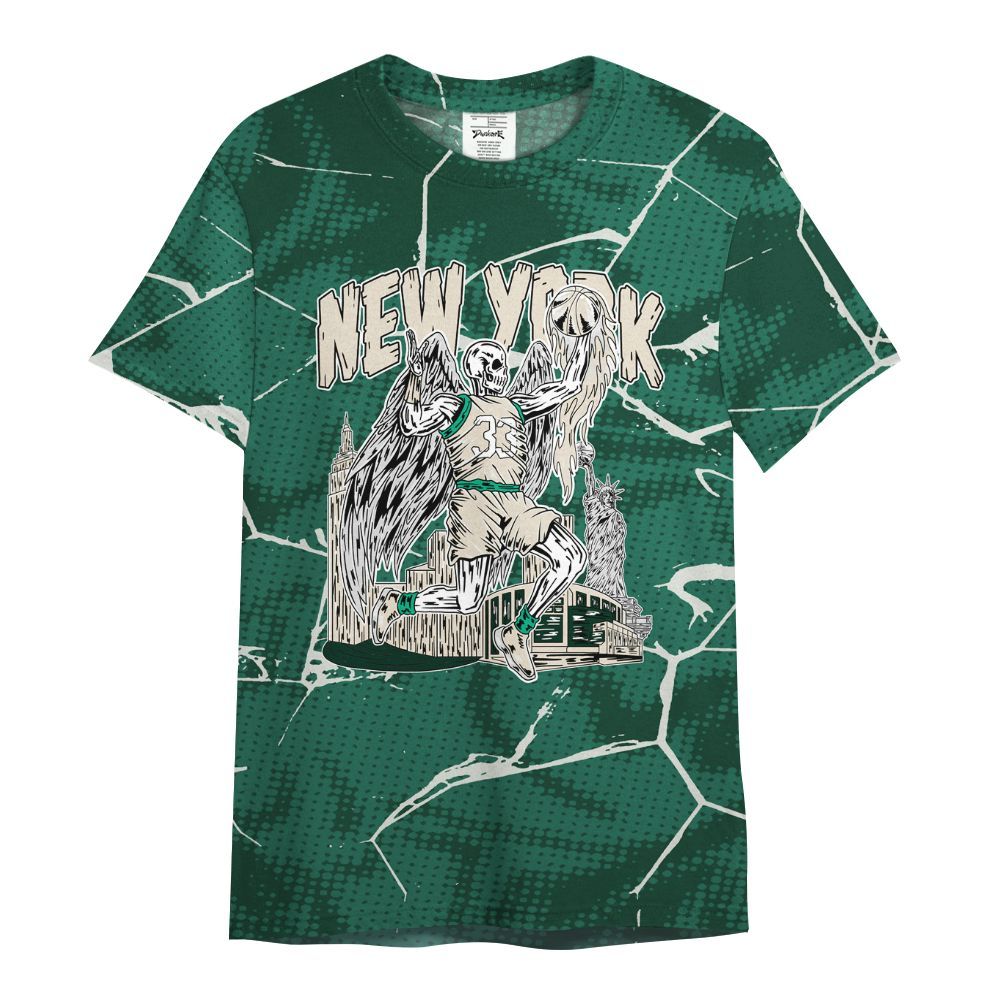 Shirt To Match Oxidized Green 4s - Ewing Era Skeleton Crack All Over Print