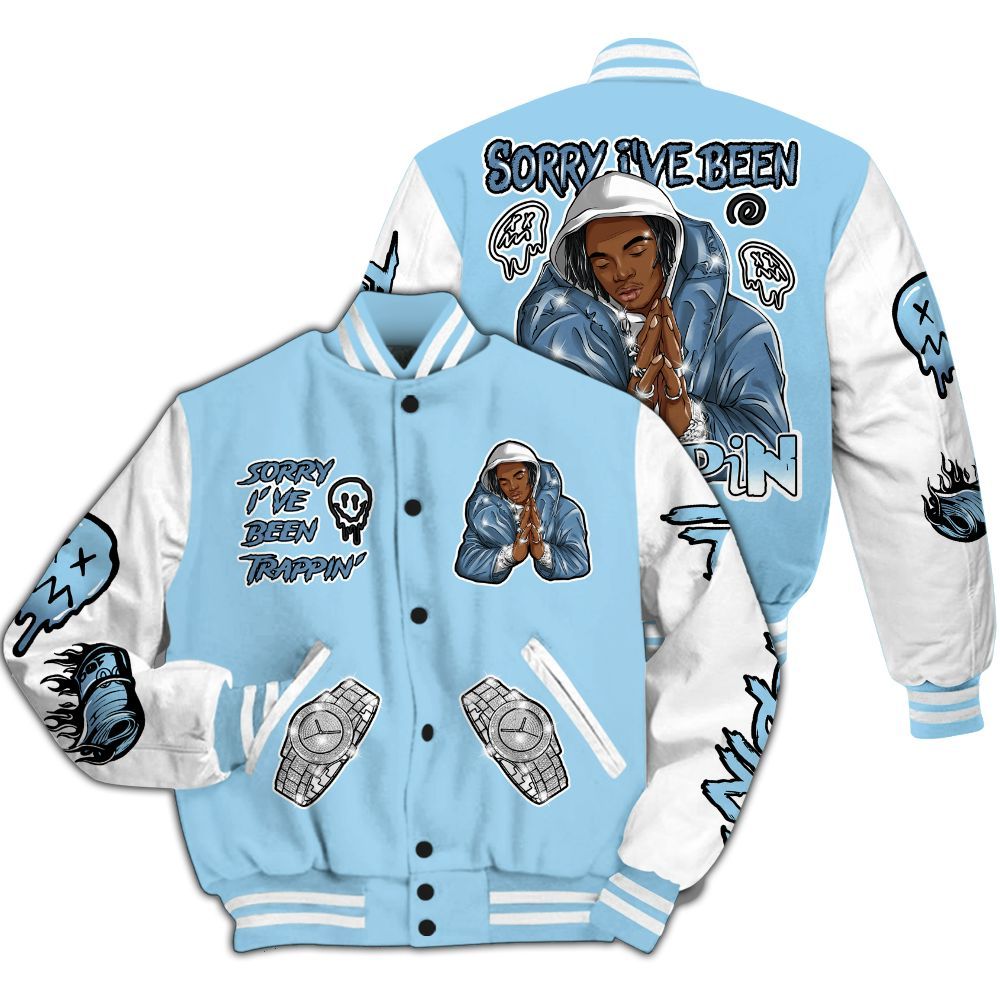 Varsity Jacket To Match Legend Blue 11s - Trappin' Unique All Over Print
