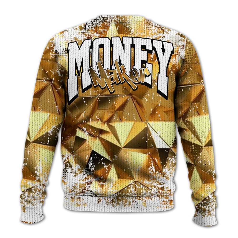Knitted Sweater To Match NET Gold 4s - Move In Silence Money Street Retro