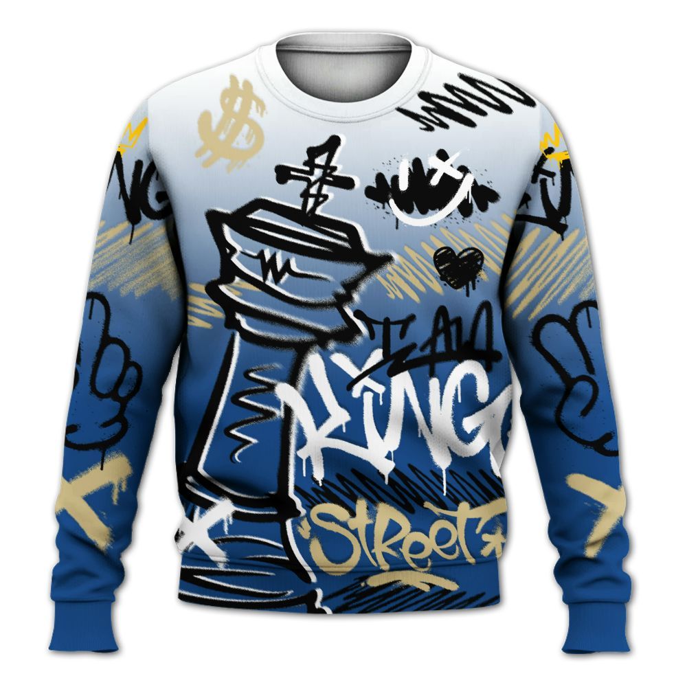 Sweatshirt To Match Air Ship Royal Blue - Street King Chess Streetwear All Over Print