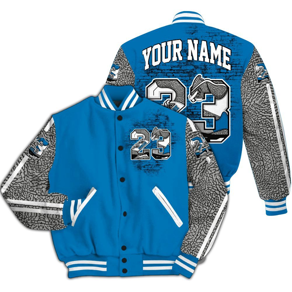 Varsity Jacket To Match Wizards 3s - Custom Name Number 23 5s All Over Print