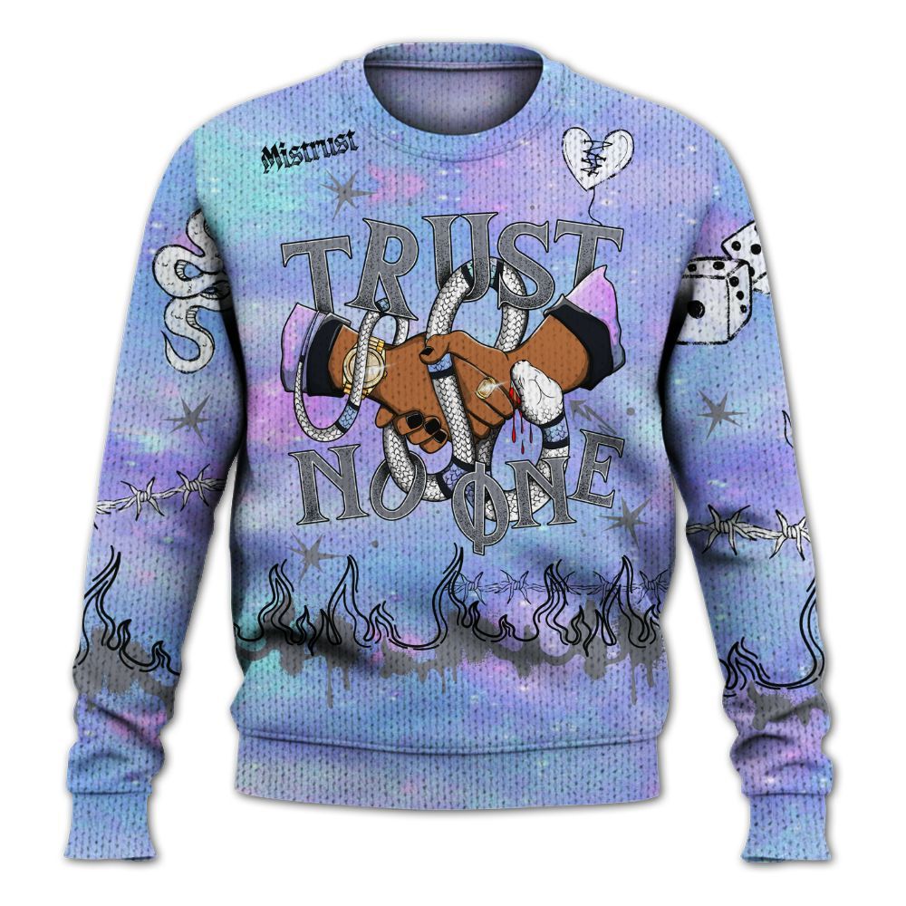 Knitted Sweater To Match Zen Master 4s - Trust No One Snake-Bite Doodle Crayon