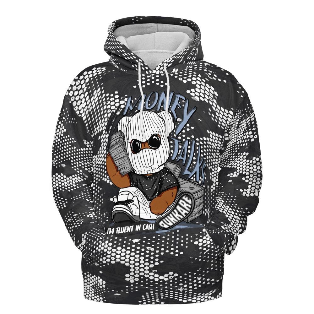 Hoodie To Match Reverse Black White 6s Hoodie - Money Talk Bear Banknotes Art Hoodie Unisex