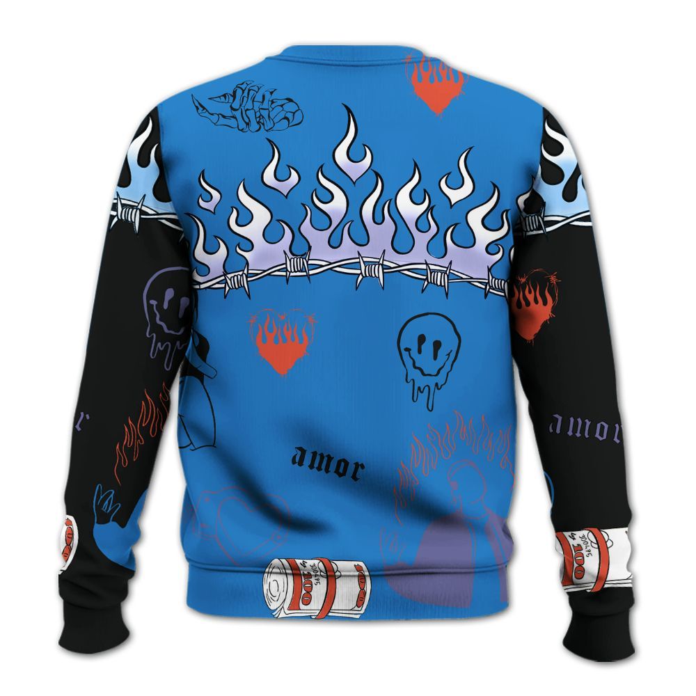 Sweatshirt To Match Hi-Res Blue 700s - Snake Trust No One All Over Print