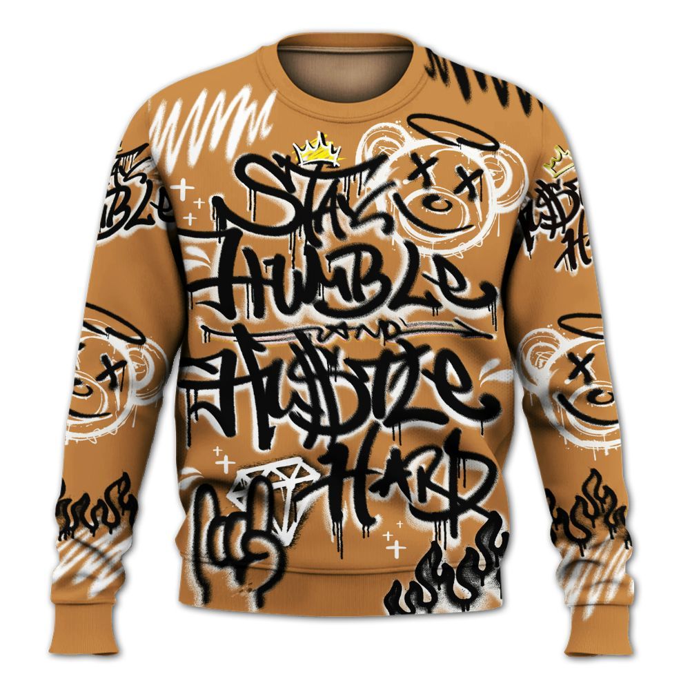 Sweatshirt To Match Dunk Low Nature Wheat Suede - Humble Drip Streetwear Graffity All Over Print