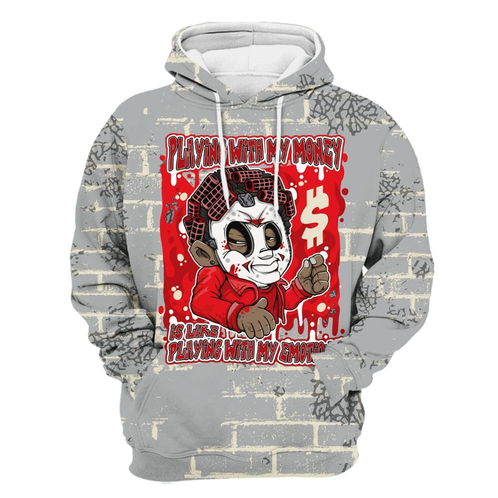 Hoodie To Match Cement Grey 3s - Playing With My Money Graphic Halloween All Over Print