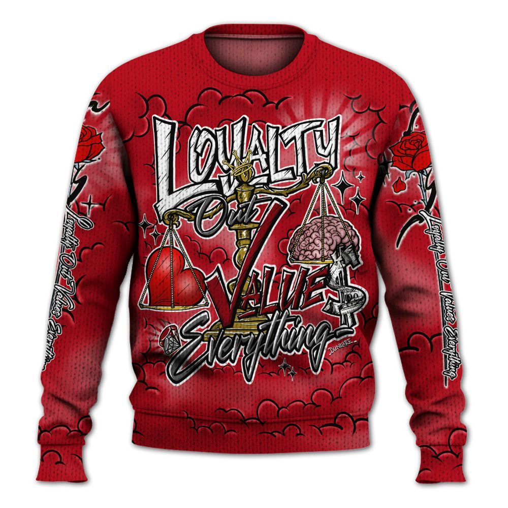 Sweater To Match Bred Velvet 11s - Loyalty Wins Everything Graphic