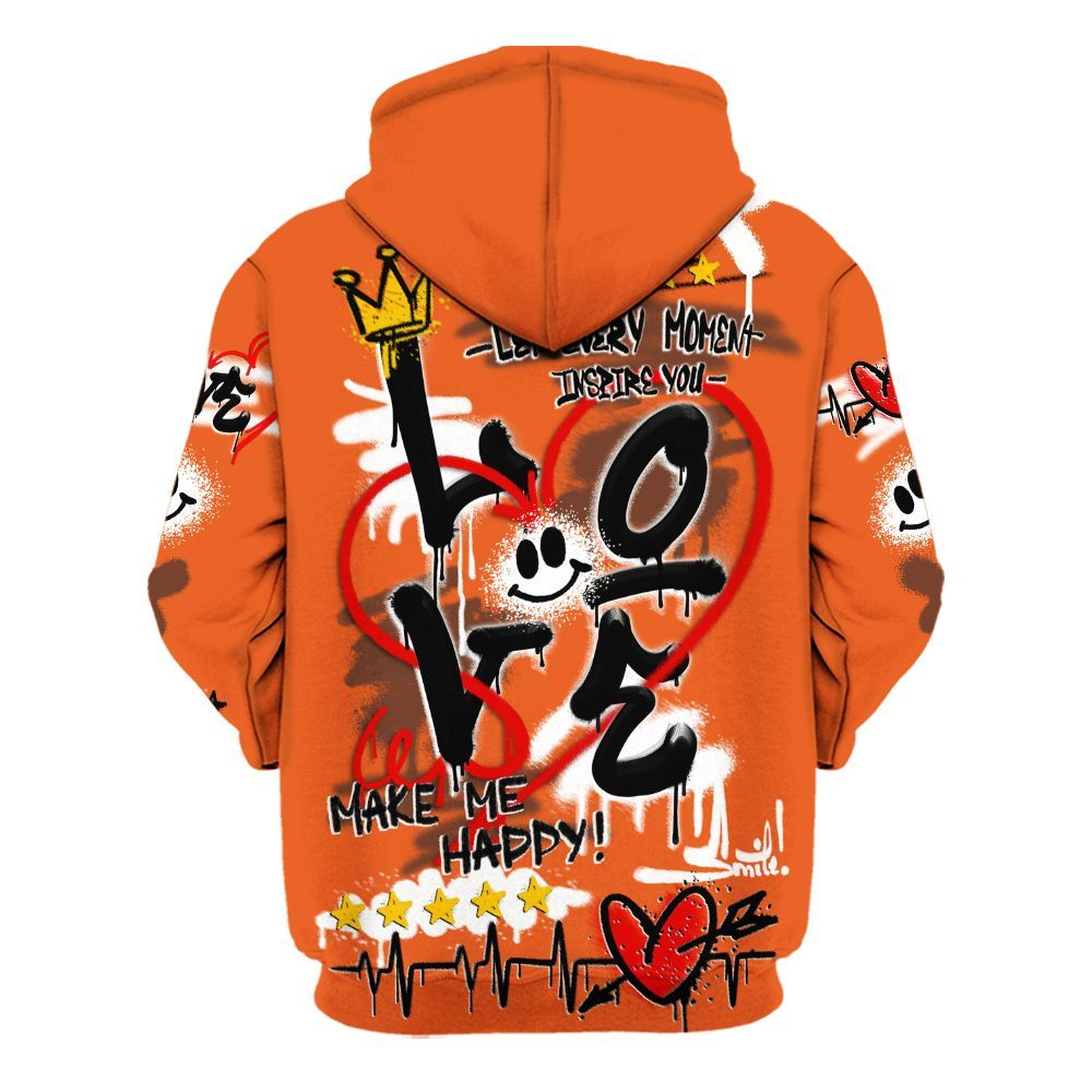 Hoodie To Match High OG Starfish 1s - Happy Love Beats Graffiti Streetwear All Over Print