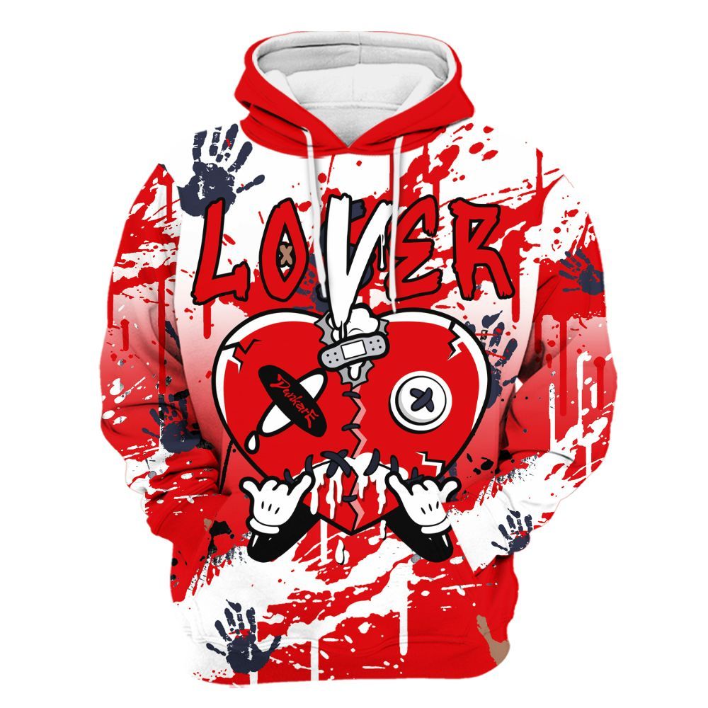 Hoodie To Match Low OG Howard Bison 1s - Loser Lover Drip Heart All Over Print