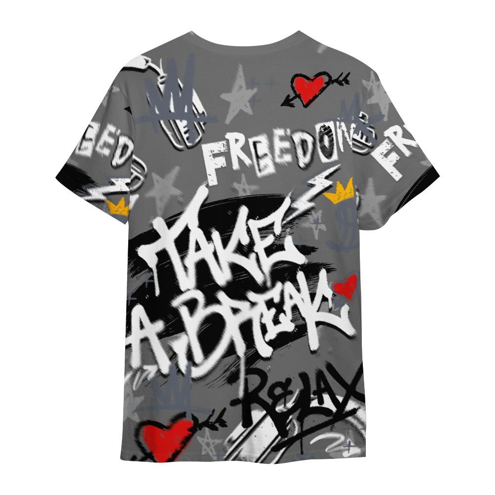 Shirt To Match Cool Grey 6s - Take Break Freedom Graffiti Streetwear All Over Print