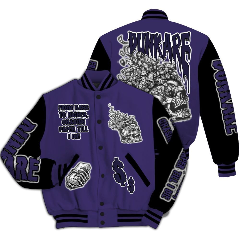 Varsity Jacket To Match Retro Court Purple 13s - From Rags To Riches All Over Print