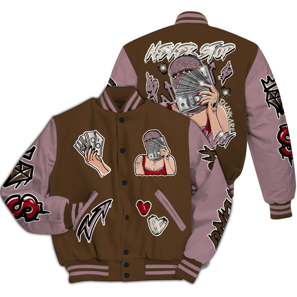 Varsity Jacket To Match Dunk Low Swoosh Serves - Hustling Unique All Over Print