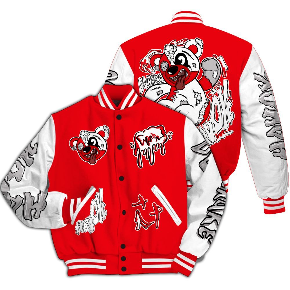 Varsity Jacket To Match Air Max 1 Low Poly - Havok Bear All Over Print