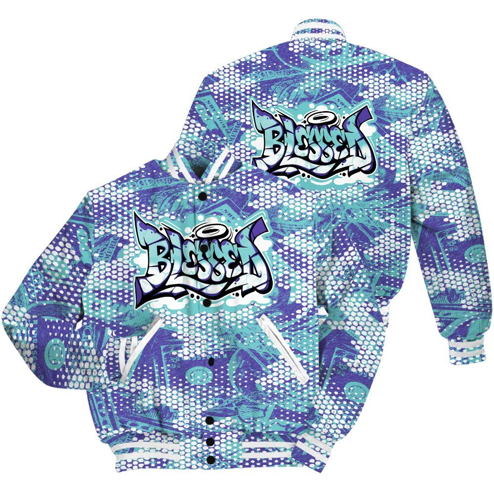 Varsity Jacket To Match Low Hornets 1s Shirt - Blessing Graphic Banknotes All Over Print