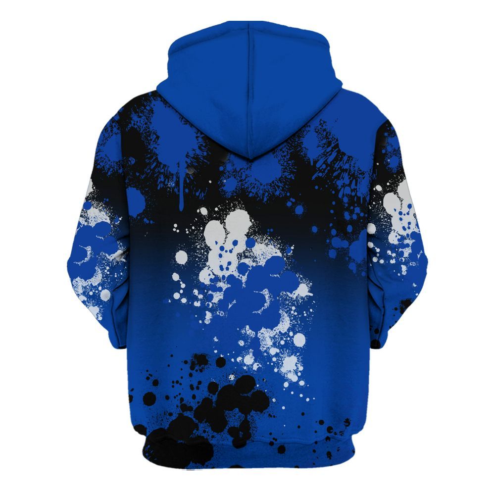 Hoodie To Match Hyper Royal 12s - God Blessed Ink Drip All Over Print