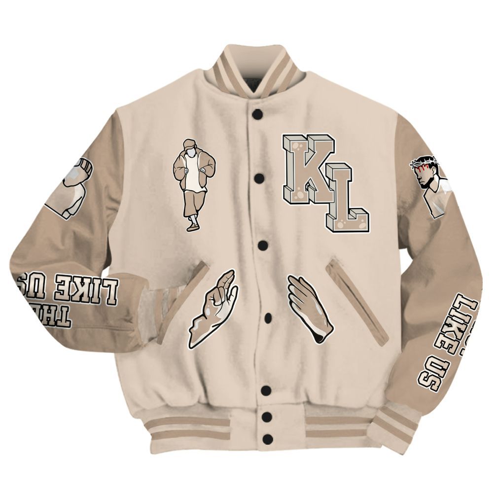 Varsity Jacket To Match Untouchable And Moments Cream - Dislike Us Graphic All Over Print