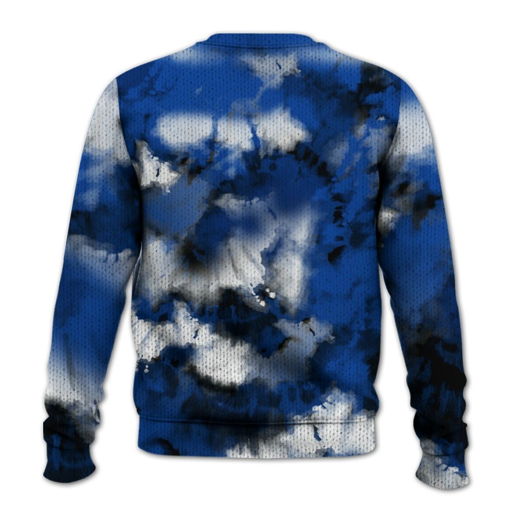 Knitted Sweater To Match Low Game Royal 1s - God Blessed Tie Dye