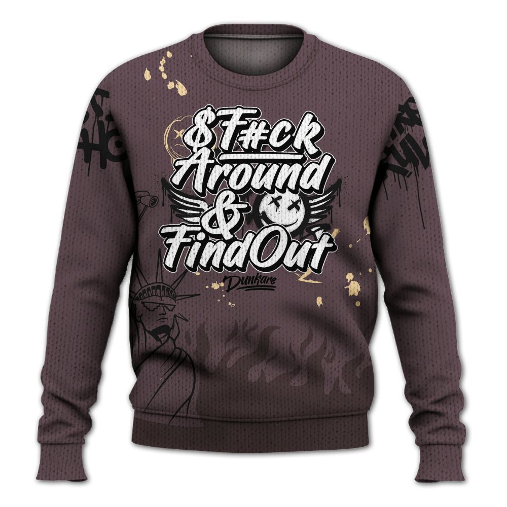 Knitted Sweater To Match AMM Black 3s - Graphic Fck Around Find Out