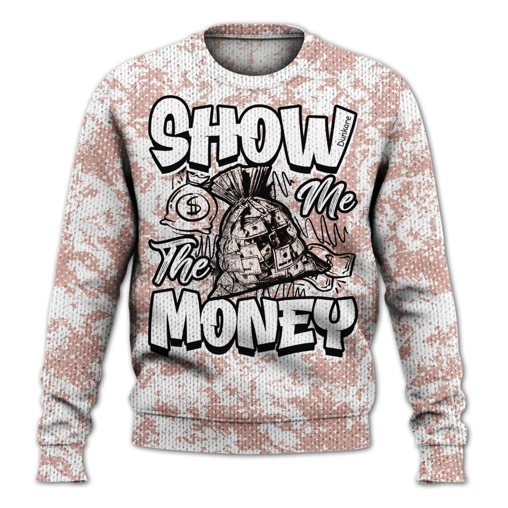 Knitted Sweater To Match Dunk Low Pink Velvet - Show Me The Money Retro