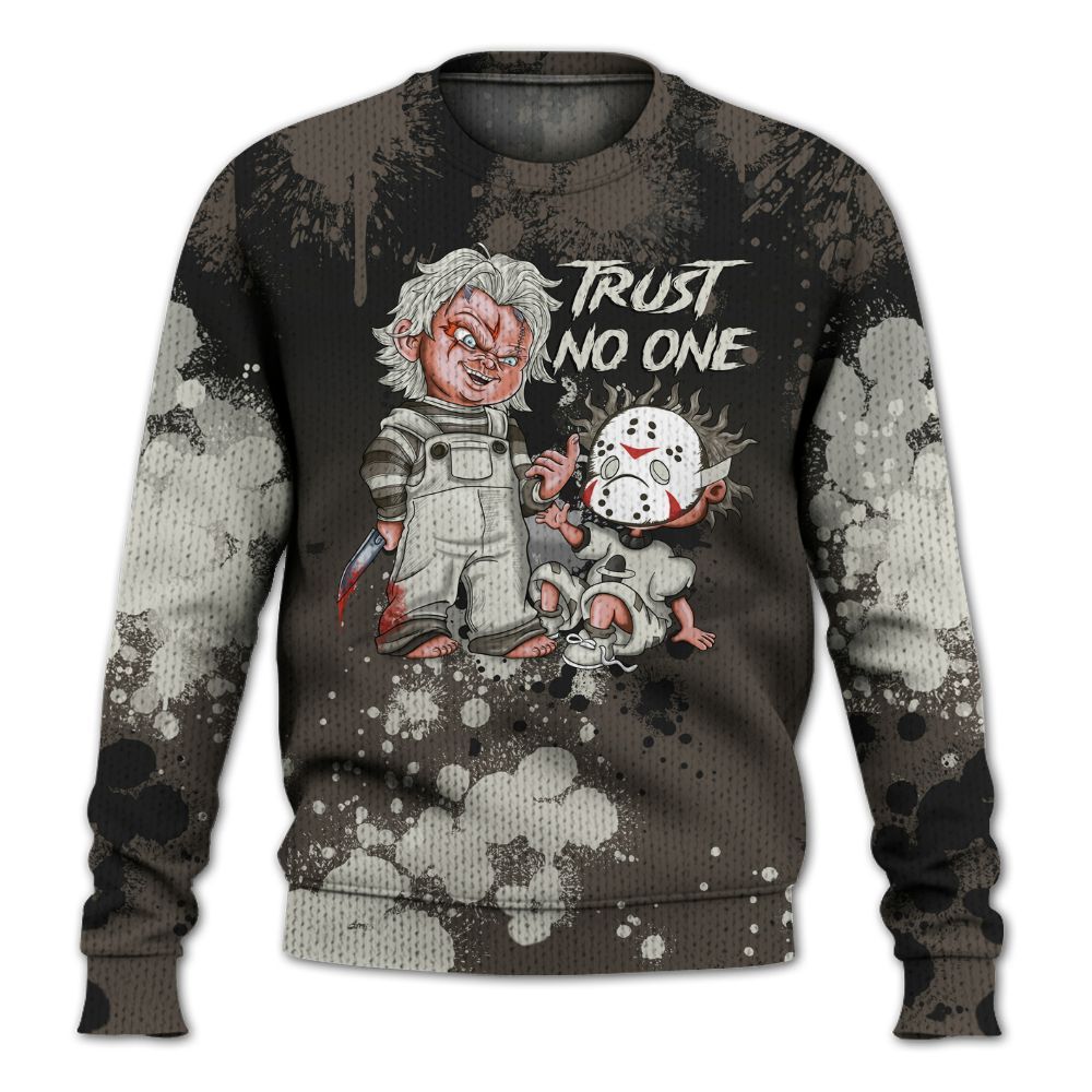 Sweater To Match Cave Stone 4s, Trust No One Scary Graphic