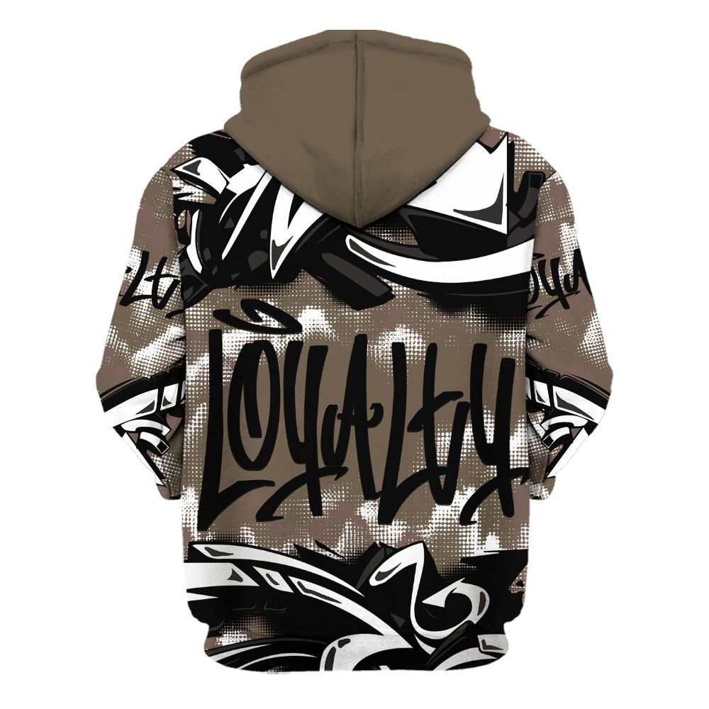 Hoodie To Match AMM Dark Mocha 4s - Loyalty Out Value Graffiti All Over Print
