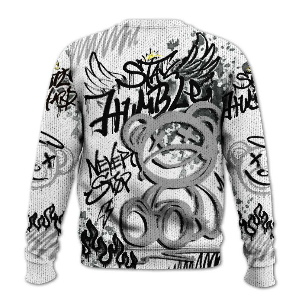 Knitted Sweater To Match Low 85 Metallic Black 1s - Humble Drip Streetwear Graffity