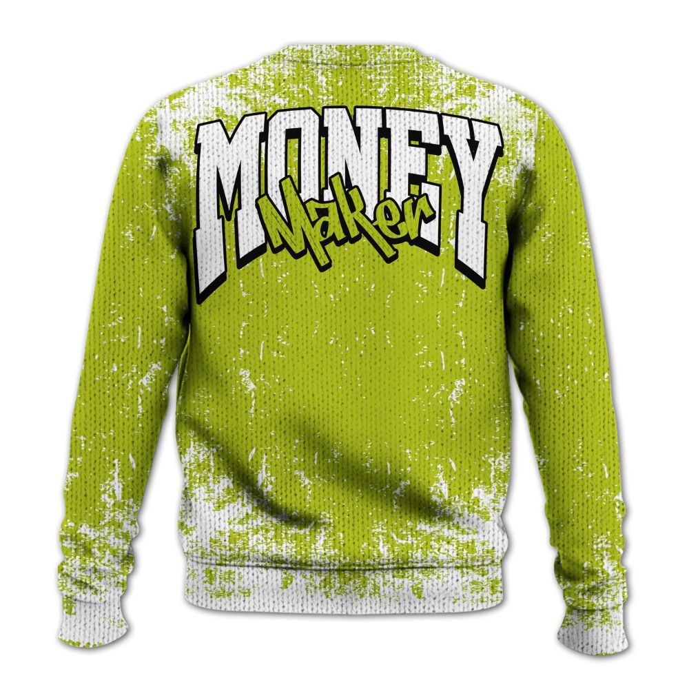 Knitted Sweater To Match Bright Cactus 13s - Move In Silence Money Street Retro