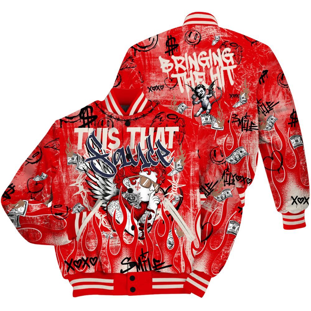 Varsity Jacket To Match Low OG Howard University 1s Shirt, This That Sauce Angel All Over Print