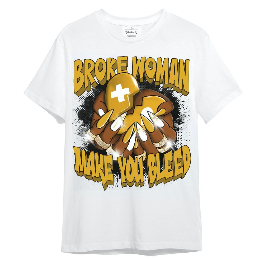 Shirt To Match Vivid Sulfur 4s - Broke Woman Heart Retro Unisex Shirt