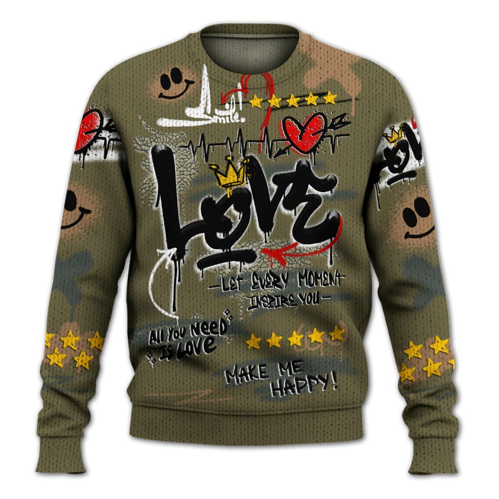 Sweater To Match Retro Family Affair 3s - Happy Love Beats Graffiti Streetwear Graphic