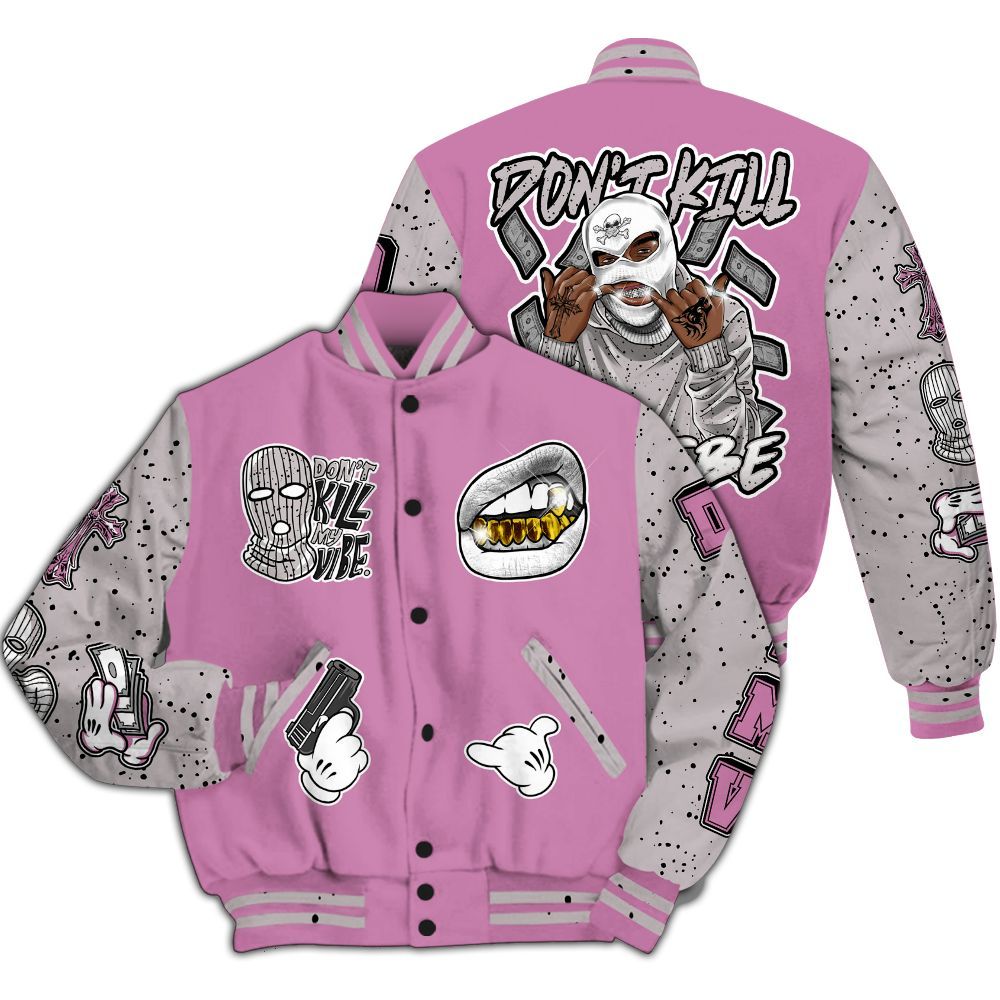 Varsity Jacket To Match Neutral Grey Black White Orchid 4s - Vibe.Unique All Over Print