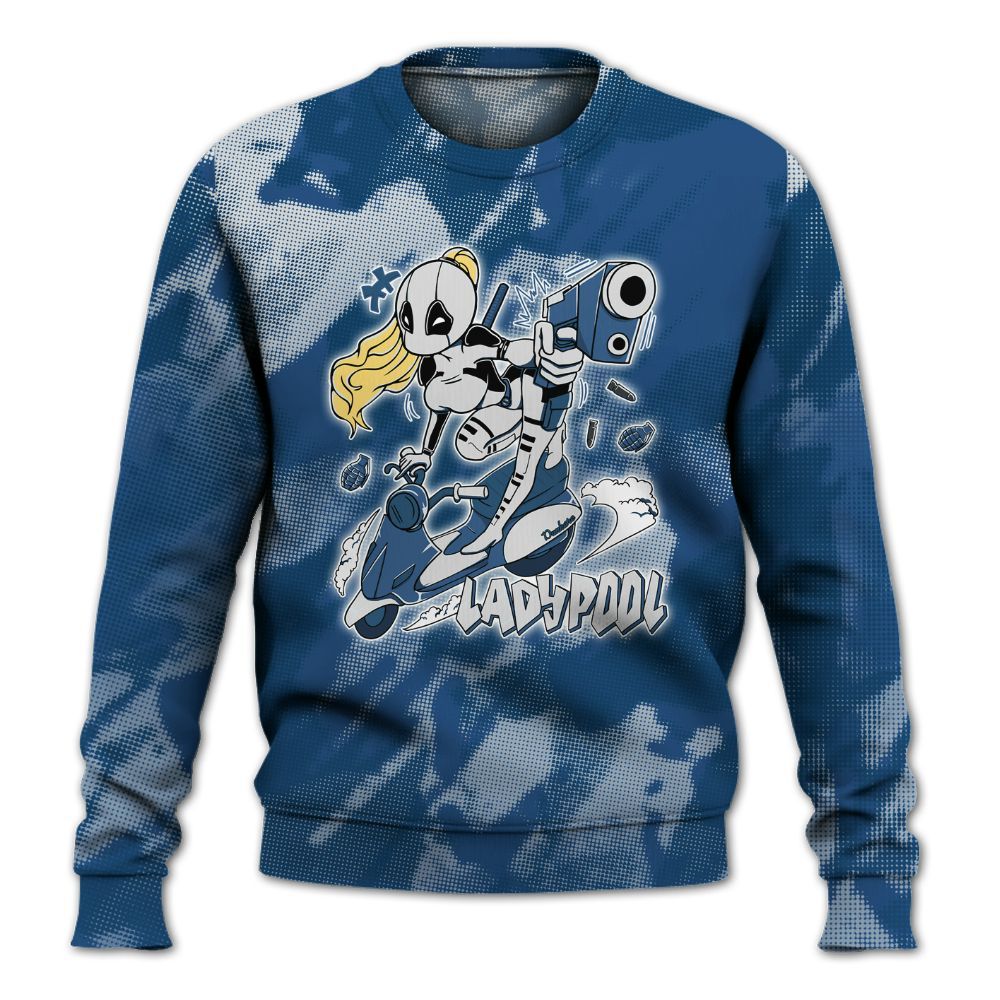 Sweatshirt To Match High OG Midnight Navy 1s - Lady Pool Cartoon Abstract Halftone All Over Print