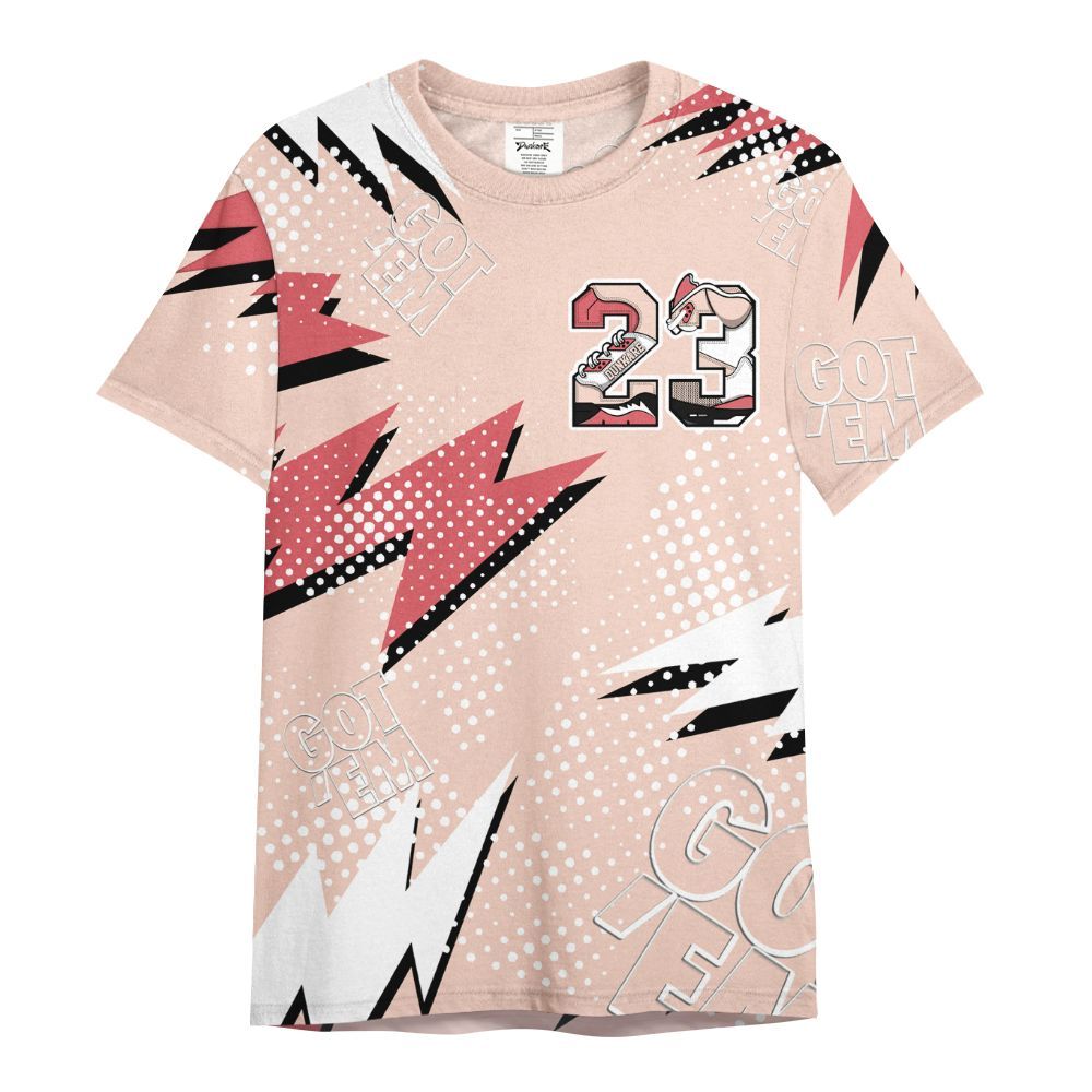 Shirt To Match Washed Coral 2s Shirt, Custom Name Number 23 5s All Over Print