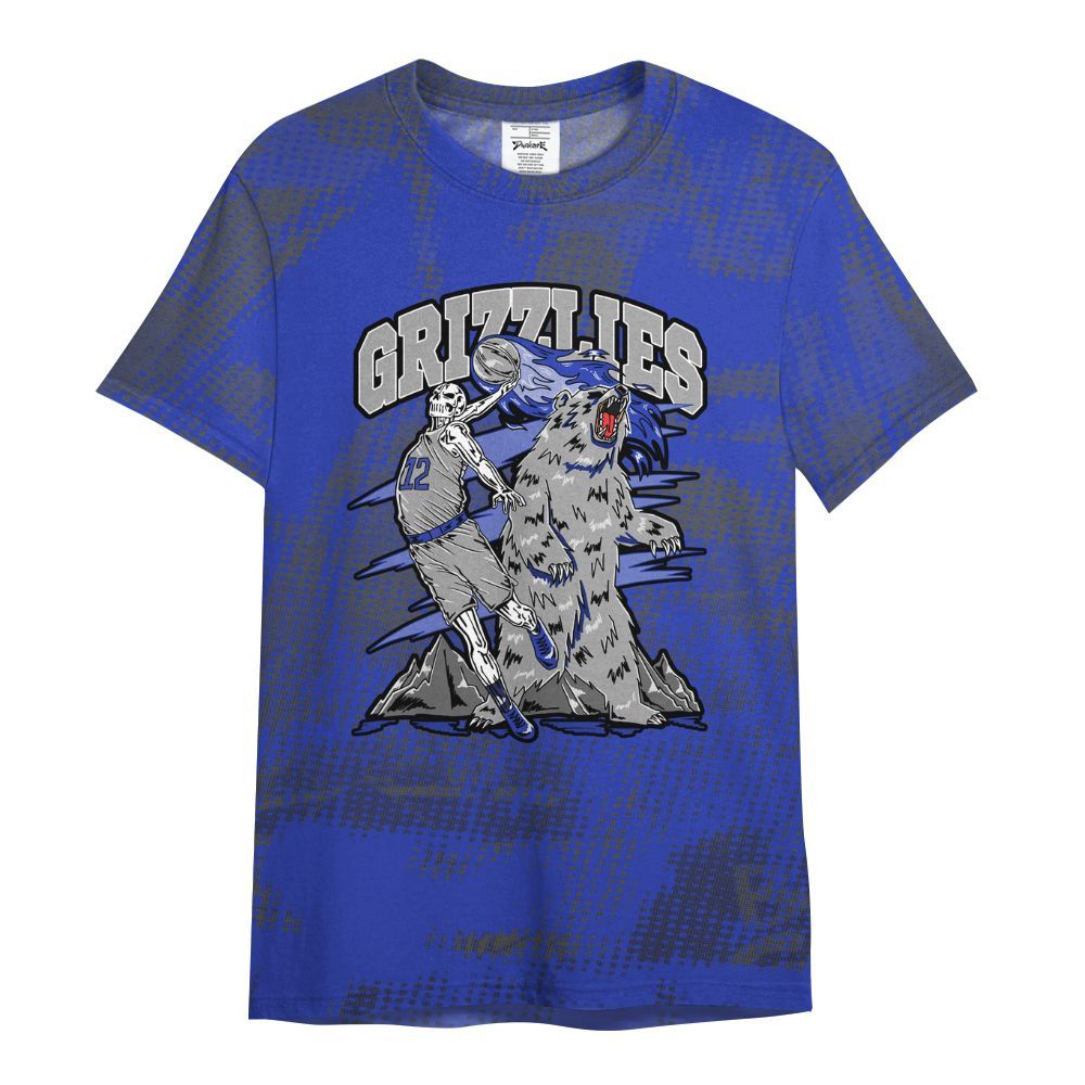 Shirt To Match Air Max Plus Black Racer Blue - Grizzly Bear Skeleton Brown Sugar All Over Print